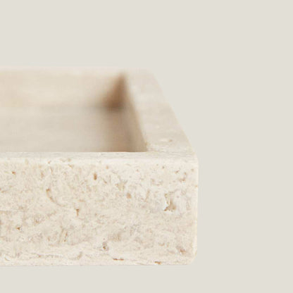 Beige Stone Rectangle Tray