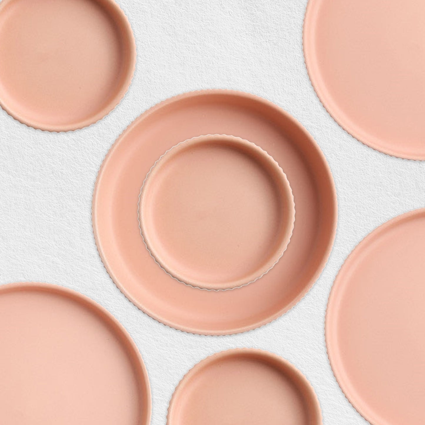 Pink Stripe Round Dinner Plates