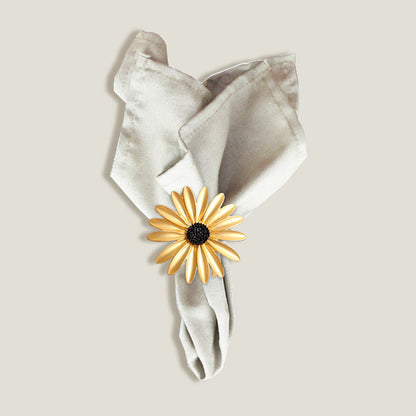 Sunflower Napkin Rings Set