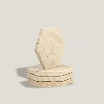 Travertine Coaster Set