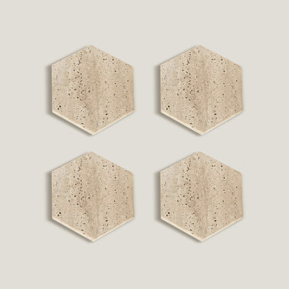 Travertine Coaster Set