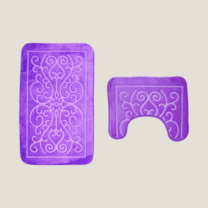 Violet Bathroom Bath Mat Set