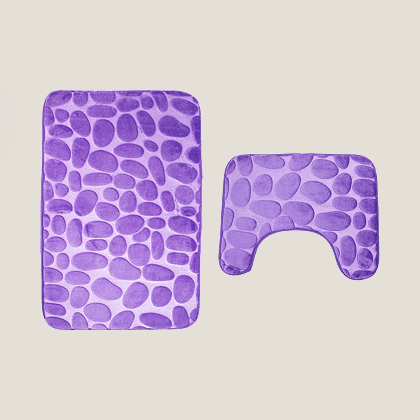 Violet Stone Bathroom Bath Mat Set