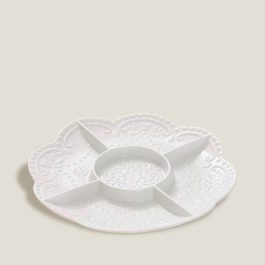 White Flower Platter
