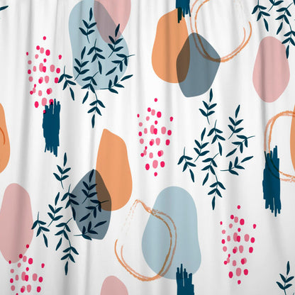 White Dot Plants Shower Curtain