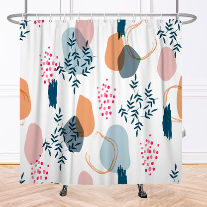 White Dot Plants Shower Curtain