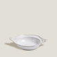 White Embossed Bowls With Handles