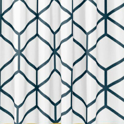 White Gold Hex Shower Curtain