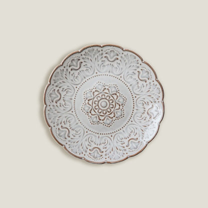 White Gray Emmbossed Plates