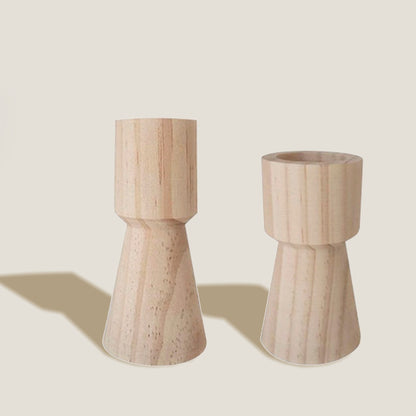 Wood Line Candle Holders