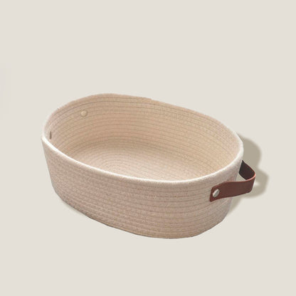 Cream Woven Rope Basket