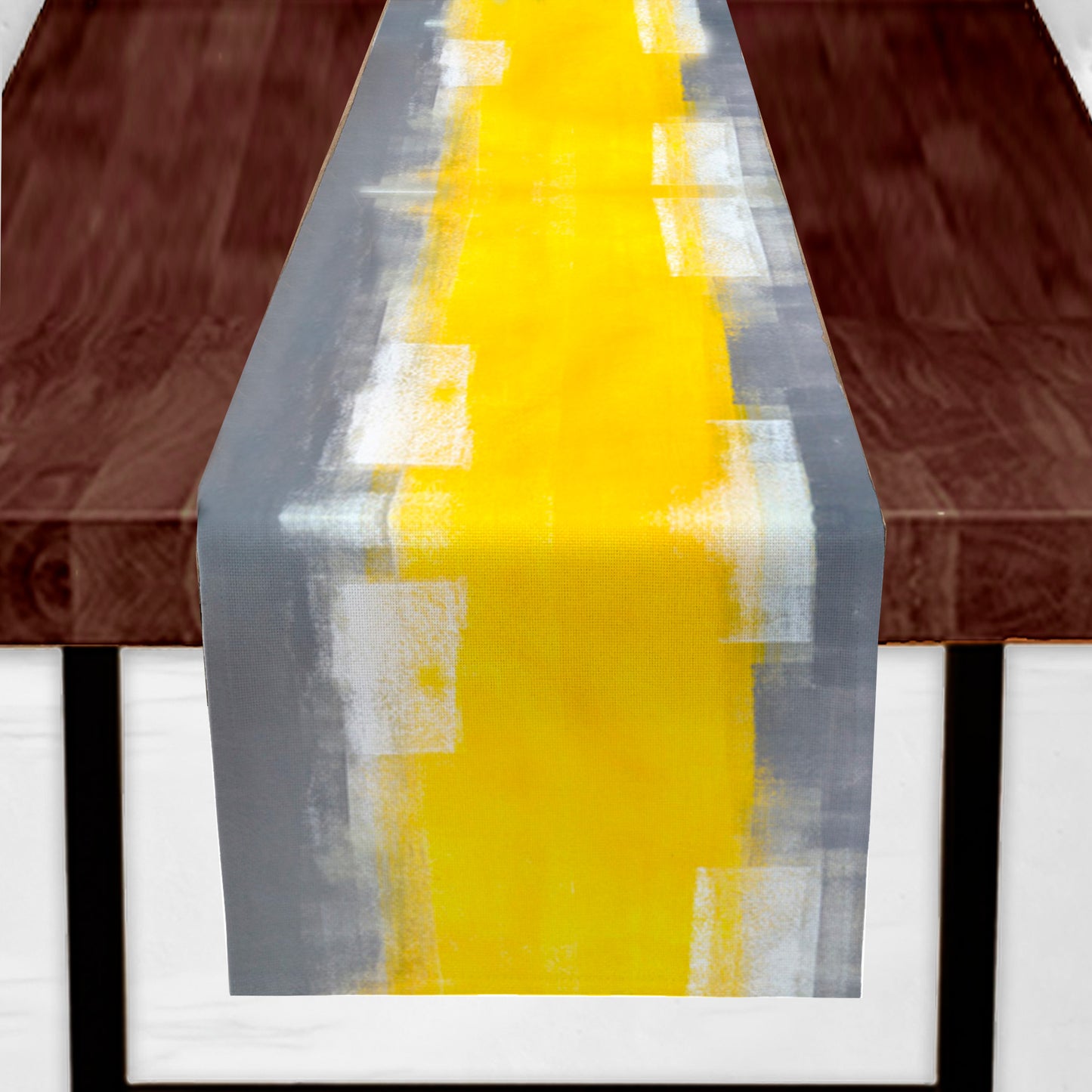 Yellow Gray Table Runner
