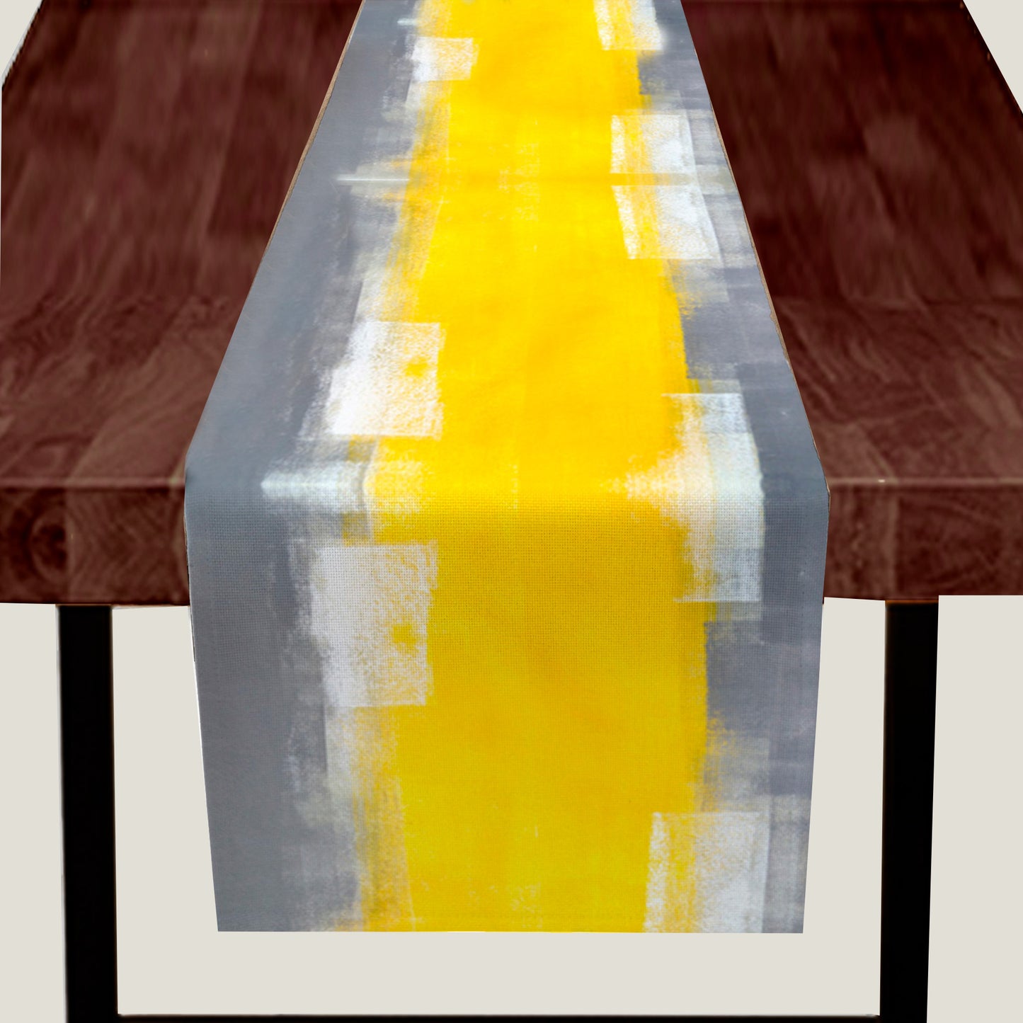 Yellow Gray Table Runner