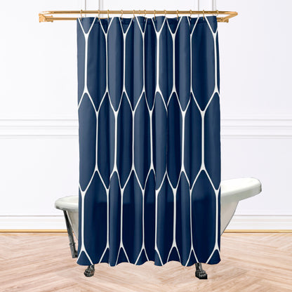 Blue Hexagon Shower Curtain