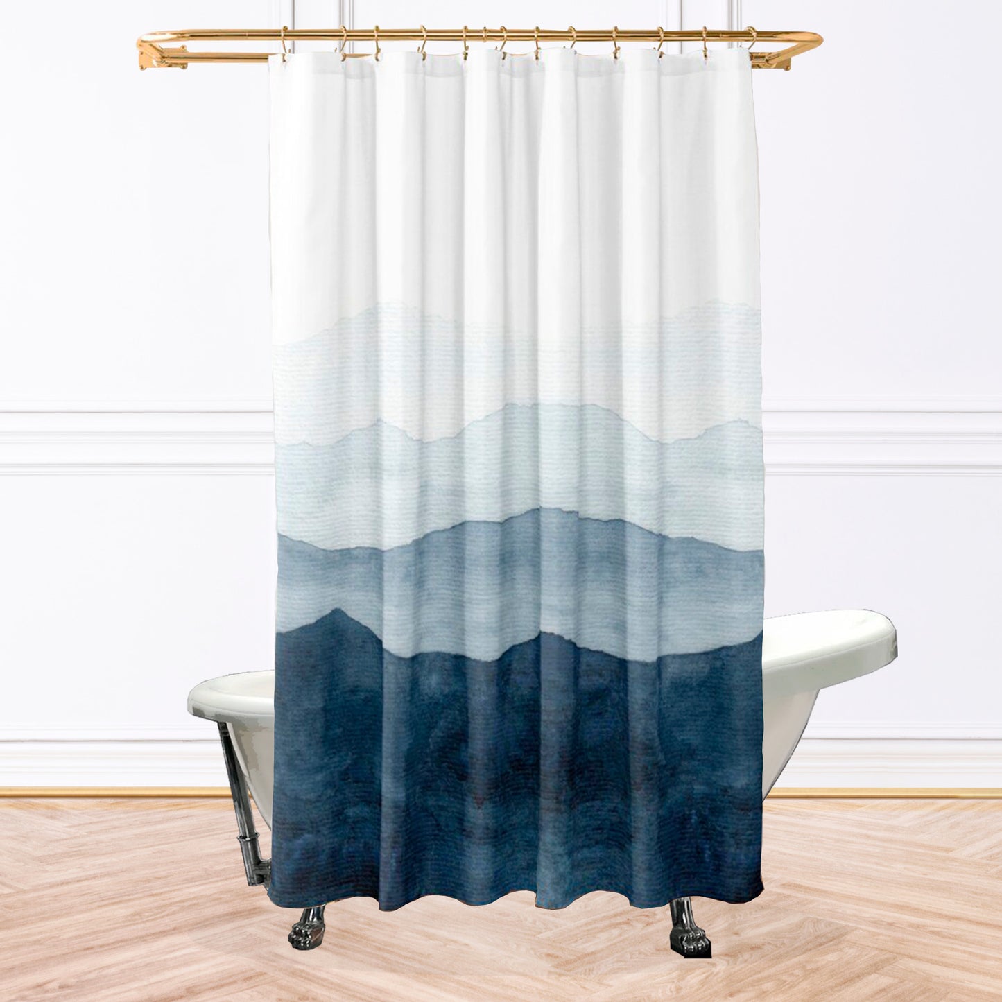 Blue Mountain Watercolor Shower Curtain