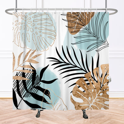 Blue Plants Shower Curtain