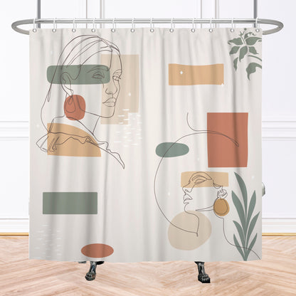 Face Abstract Square Shower Curtain