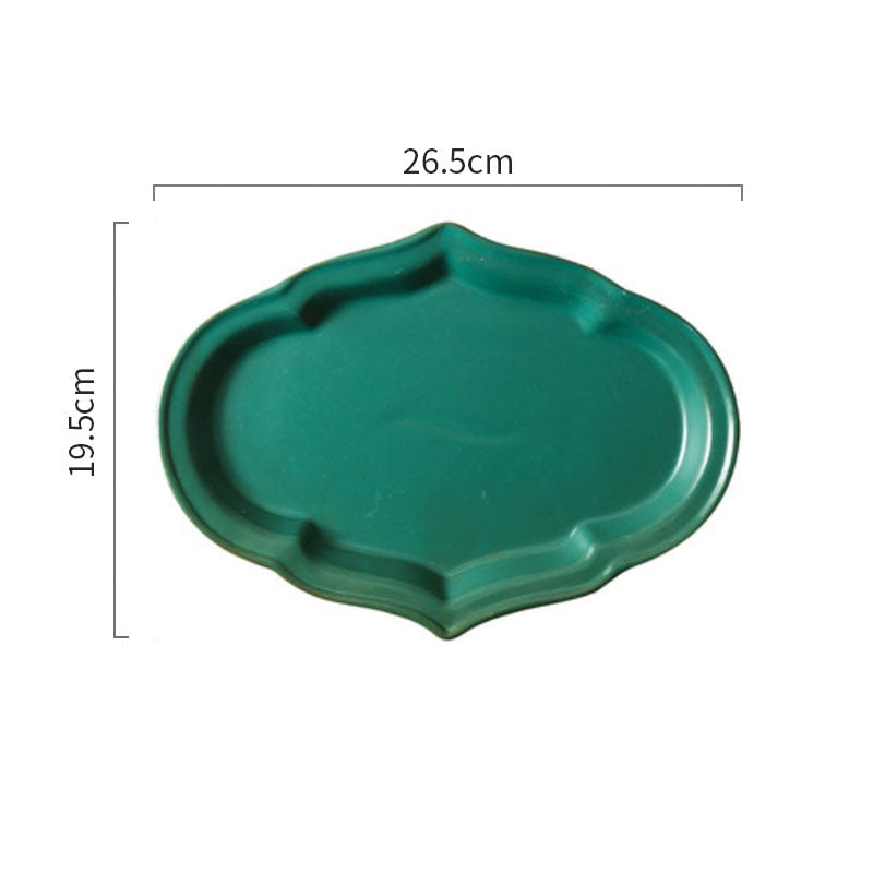 Green Rococo Dinner Plates