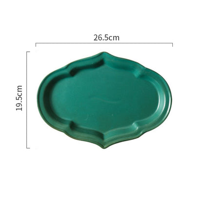 Green Rococo Dinner Plates