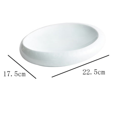 White Stone Round Plates