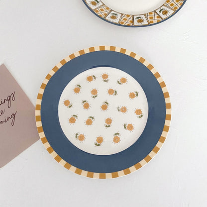 Daisy Blue Floral Plates