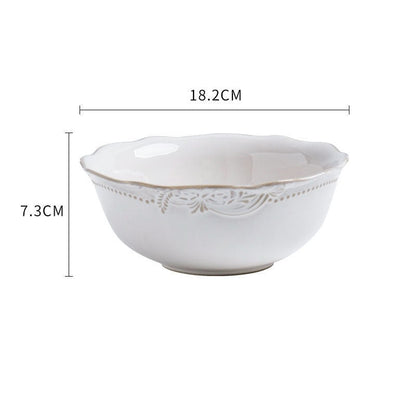 White Embossed Bowls