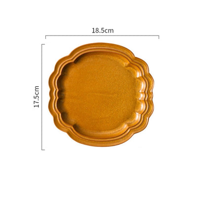 Ambar Ochre Rococo Dinner Plates