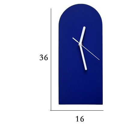 Blue Arch Wood Wall Clock