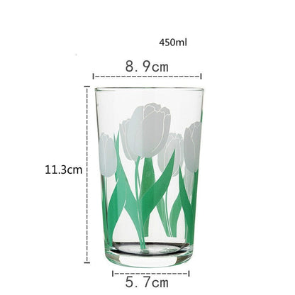 White Tulip Flower Glass