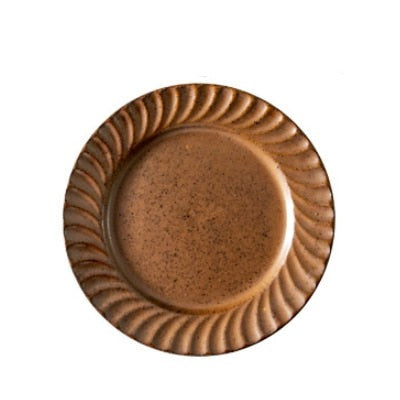 Ochre Leaves Round Plates