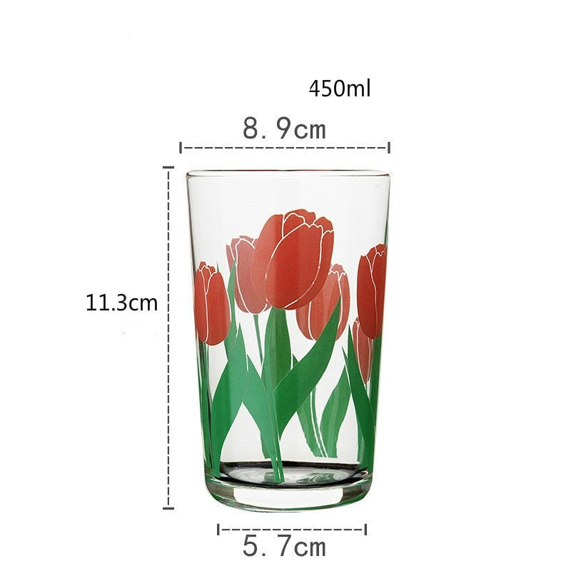 Red Tulip Flower Glass