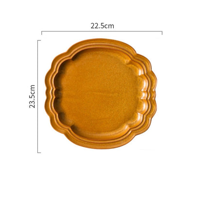 Ambar Ochre Rococo Dinner Plates