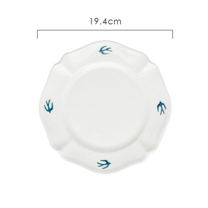 Blue White Bird Dinner Plates