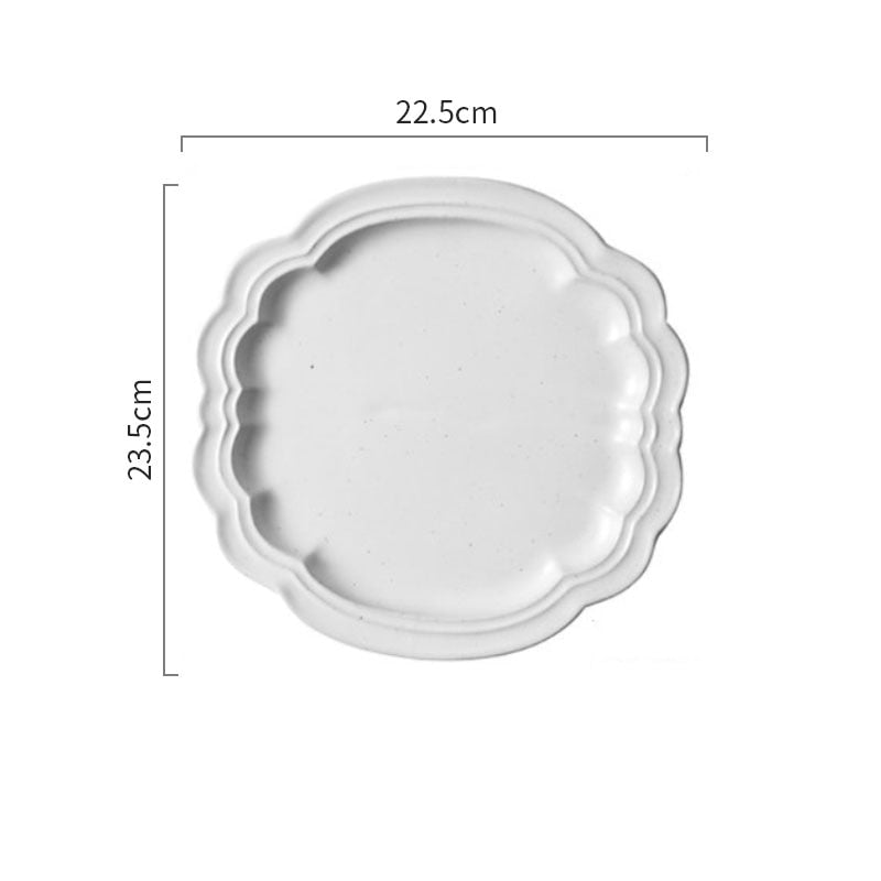 White Rococo Dinner Plates