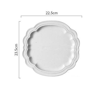 White Rococo Dinner Plates