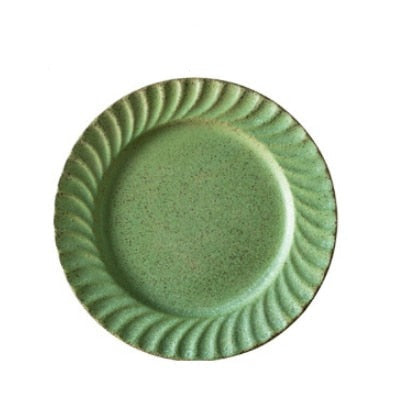 Green Leaves Round Plates