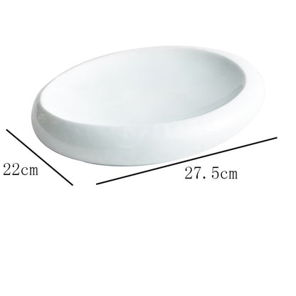 White Stone Round Plates