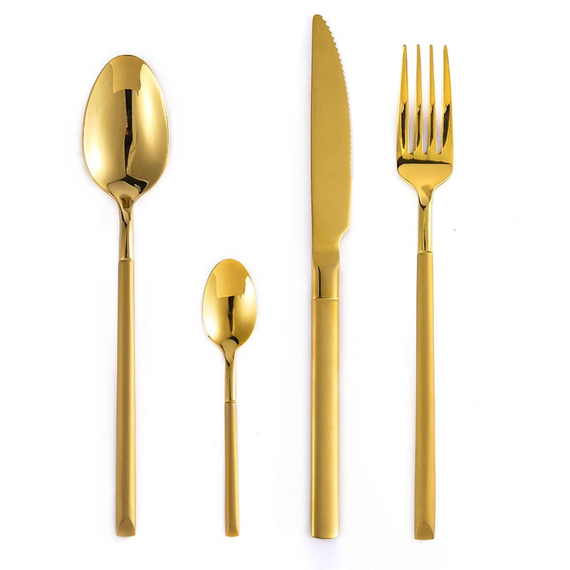 Point Gold Cutlery Set