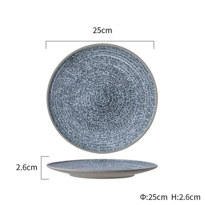 Blue Stone Ceramic Dinner Plates