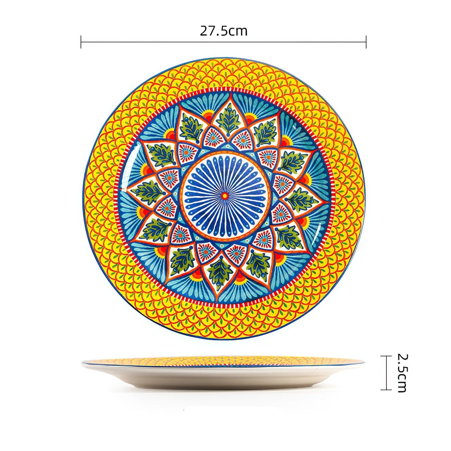 Plato De Vajilla De Cerámica Amarilla De Marruecos