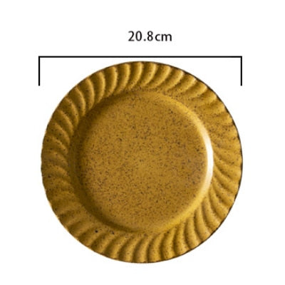 Mustard Leaves Round Plates