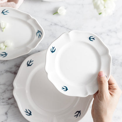 Blue White Bird Dinner Plates