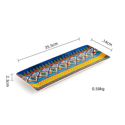 Plato Rectangular De Cerámica Marroquí Amarillo