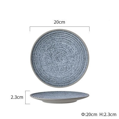 Blue Stone Ceramic Dinner Plates