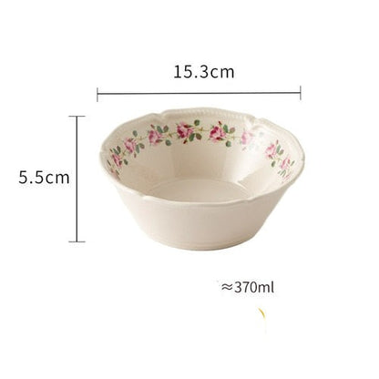 Cream Floral Pastoral Embossed Bowls