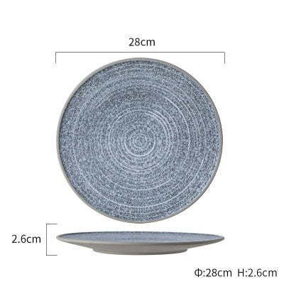 Blue Stone Ceramic Dinner Plates