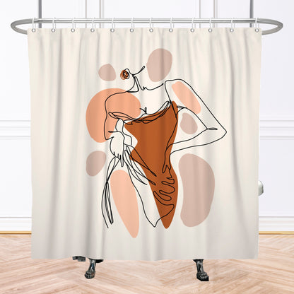 Maroon Lady Shower Curtain