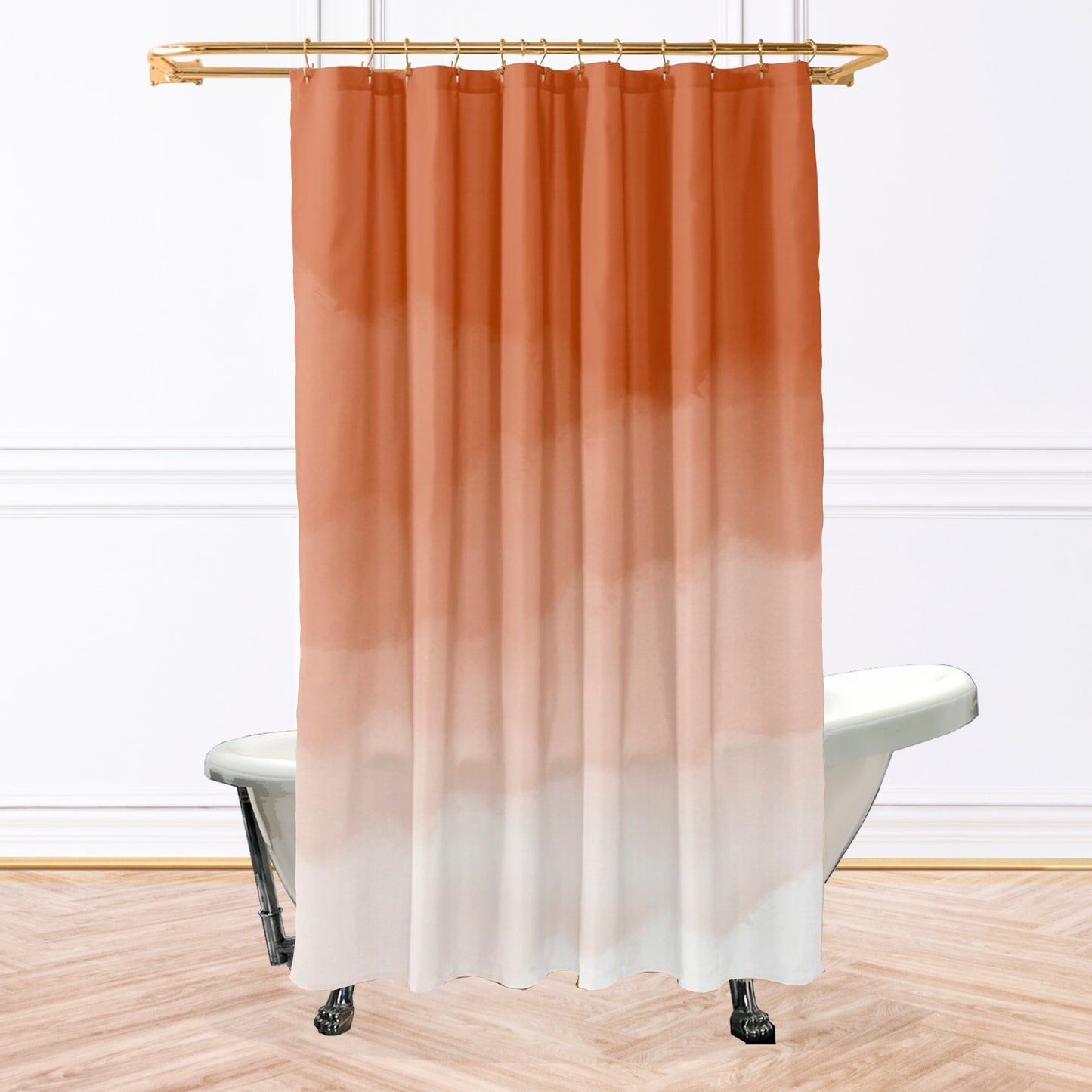 Ochre Watercolor Shower Curtain