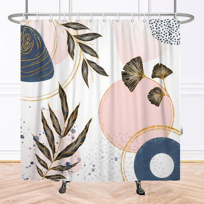 Cortina De Baño Planta Rosa Blanca