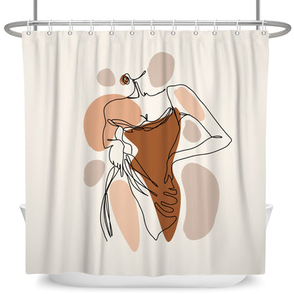 Maroon Lady Shower Curtain